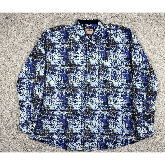 Joe Browns Other - Joe Browns Y2K Abstract Shirt Blue Retro Loud Streetwear Festival 2XL